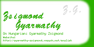 zsigmond gyarmathy business card